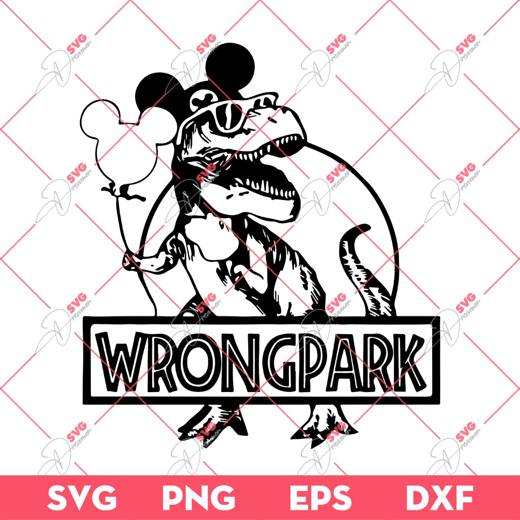 Mickey Wrongpark SVG, Disney Mickey Dinosaur SVG PNG