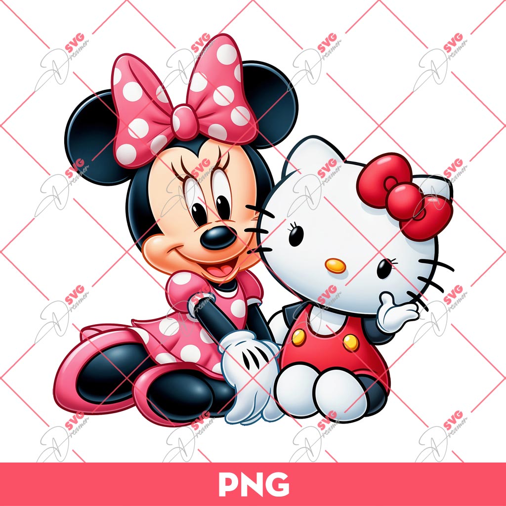 Minnie Mouse And Hello Kitty PNG, Minnie Mouse Friends PNG