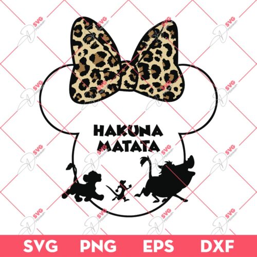 Minnie Mouse Head Hakuna Matana SVG, Disney Hakuna Matana SVG PNG