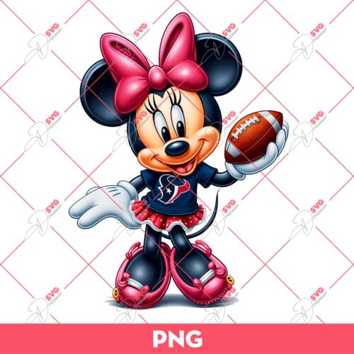 Minnie Mouse Houston Texans PNG, Disney Minnie NFL Football PNG