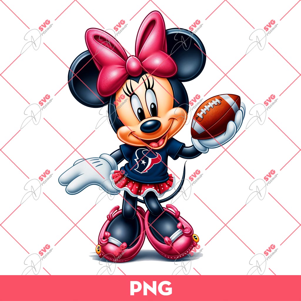 Minnie Mouse Houston Texans PNG, Disney Minnie NFL Football PNG