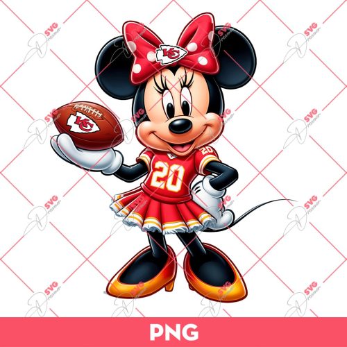 Minnie Mouse Kansas City Chiefs PNG, Disney Minnie NFL Football PNG