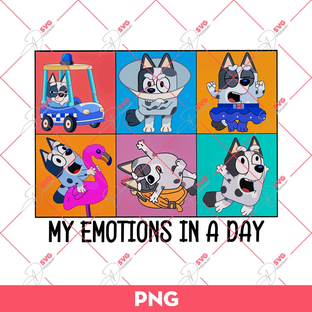 Muffin My Emotions In A Day PNG, Bluey PNG, Muffin PNG