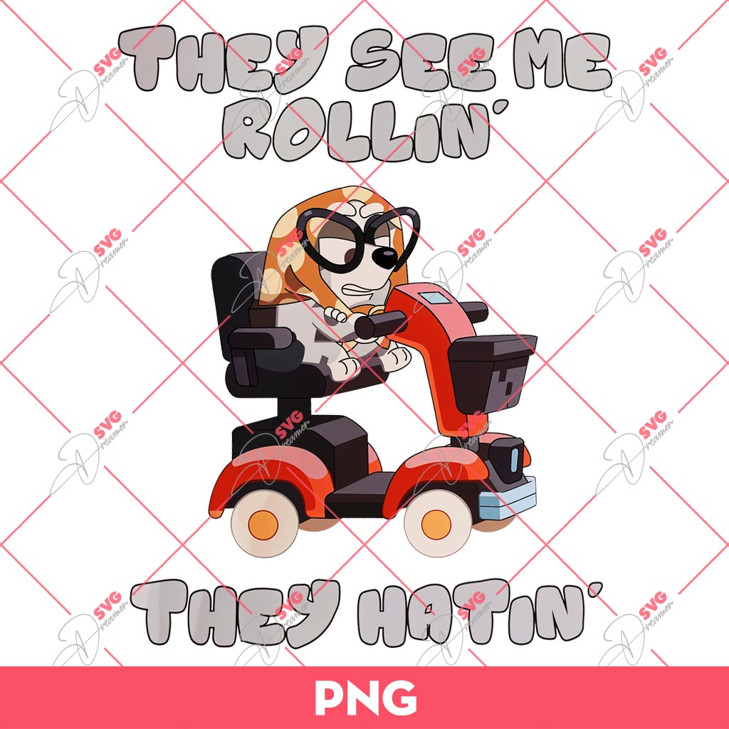 Muffin They See Me Rollin The Hatin PNG, Bluey PNG, Muffin PNG