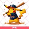 PIkachu Atlanta Braves PNG, Pikachu Baseball Player PNG
