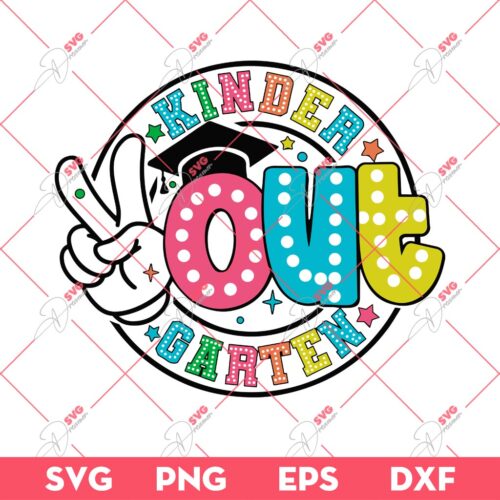 Peace Out Kindergarten SVG PNG, School Out For Summer SVG PNG