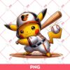 Pikachu Baltimore Orioles PNG, Pikachu Player Baseball PNG