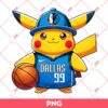Pikachu Dallas Mavericks PNG, Pikachu NBA Basketball PNG