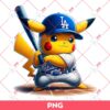 Pikachu Dodgers Player PNG, Pikachu Los Angeles Dodgers Baseball PNG