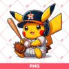Pikachu Houston Astros Player Baseball PNG, Pikachu Astros PNG, Pikachu MLB Baseball PNG