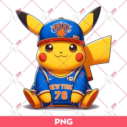 Pikachu Knicks PNG, Pokemon Pikachu New York Knicks Basketball PNG