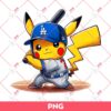Pikachu Los Angeles Dodgers Baseball Player PNG, Pokemon Pikachu Baseball PNG, Pikachu LA Dodgers PNG