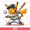 Pikachu Padres MLB PNG, Pikachu San Diego Padres Baseball Player PNG, Pikachu Playing Baseball PNG