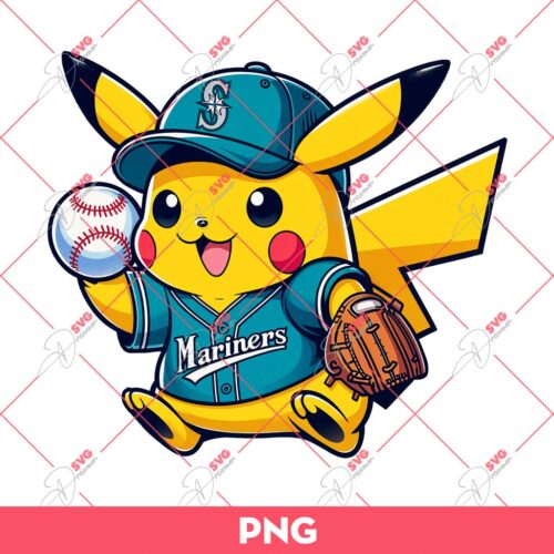 Pikachu Seattle Mariners PNG, Pikachu Baseball Player PNG