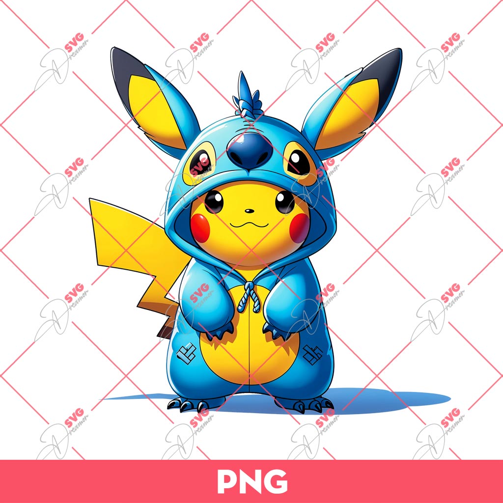 Pikachu X Stitch PNG, Stitch Pikachu PNG, Stitch Pokemon PNG