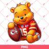 Pooh Bear Wearing KC Chiefs Outfits PNG, Winnie The Pooh Kansas City Chiefs Football PNG