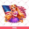 Rapunzel Princess Celebrating Independence Day PNG, Rapunzel 04th Of July PNG