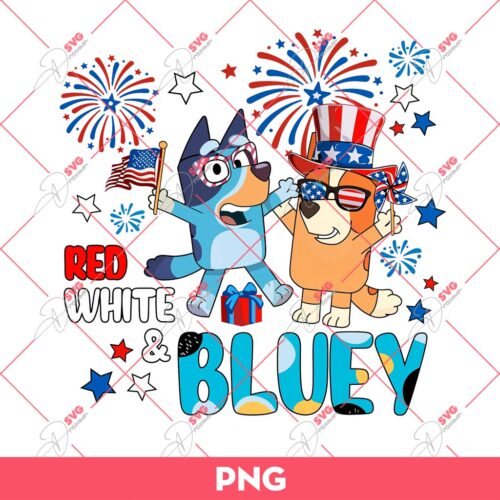 Red White And Bluey PNG, Bluey Independence Day PNG, Bluey 04th Of July PNG