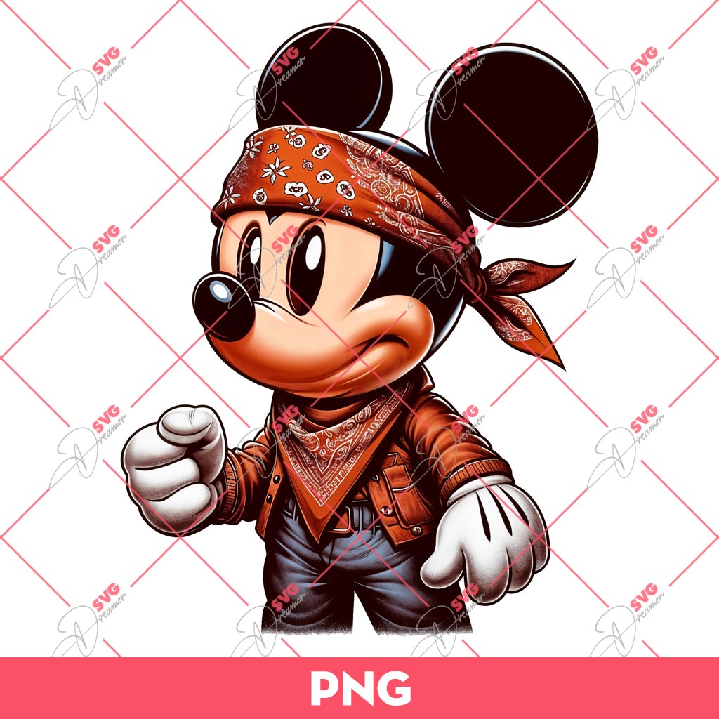 Retro Chicano Mickey Mouse PNG, Latino Mickey Mouse PNG