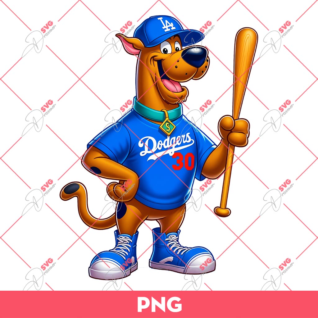 Scooby Doo LA Dodgers PNG, Dodgers Baseball PNG