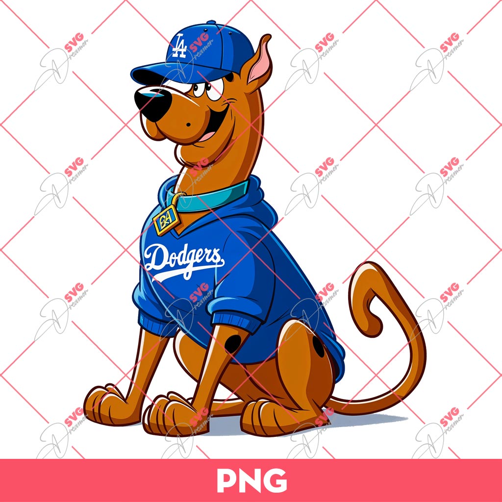 Scooby Doo Los Angeles Dodgers PNG, LA Dodgers Baseball PNG