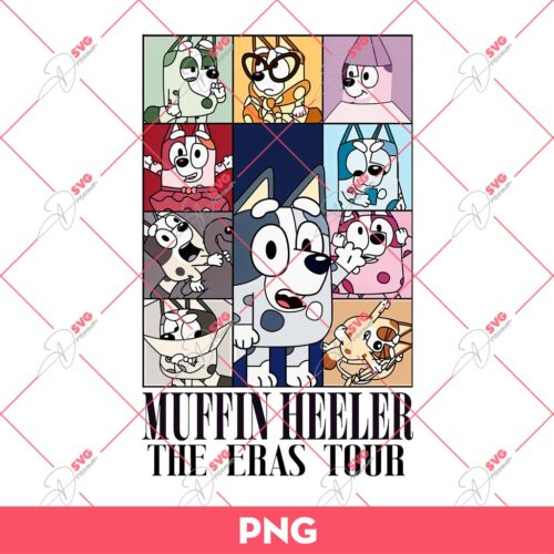 Muffin Heeler The Eras Tour PNG, Bluey Muffin Bingo Eras Tour PNG, Bluey PNG
