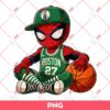 Spiderman Celtics Basketball PNG, Boston Celtics Spiderman Superhero PNG