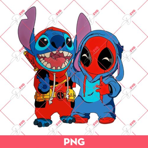 Stitch And Deadpool PNG, Deadpool Stitch Best Friends PNG