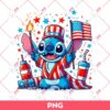 Stitch Celebrating Independence Day PNG, Stitch 04th Of July PNG, American Stitch PNG
