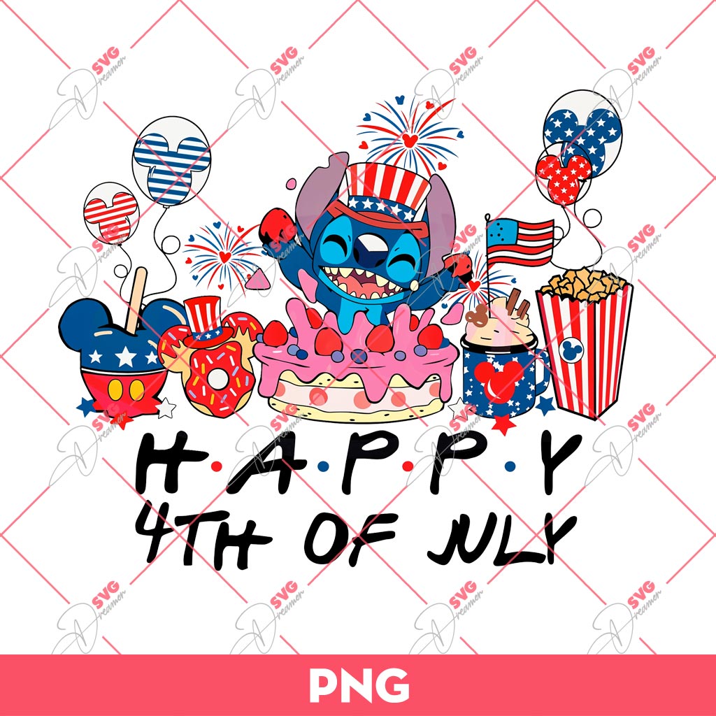 Stitch Happy 04th Of July PNG, Stitch Independence Day PNG