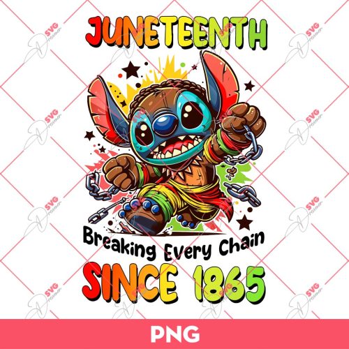 Stitch Juneteenth PNG, Stitch Breaking Every Chain PNG, Stitch Black History PNG