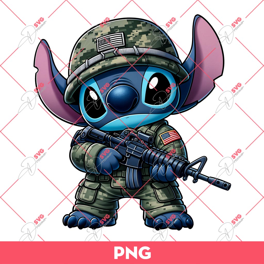 Stitch US Army PNG, Stitch Patriotic PNG, Stitch American PNG