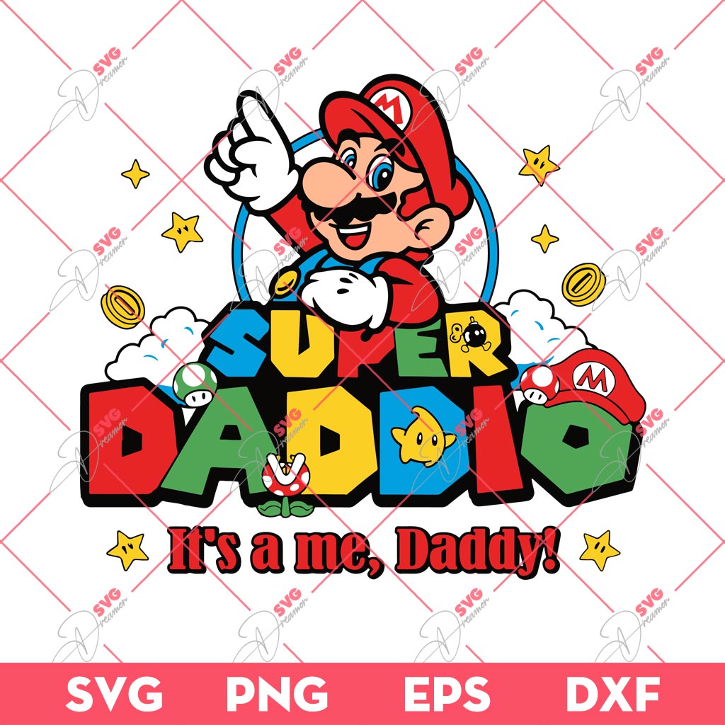 Super Daddio SVG PNG, Dad Gamer SVG PNG, Fathers Day Gift SVG PNG EPS DXF