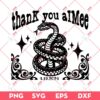 Thank You Aimee Tortured Poets Snake SVG, Taylor Swift TTPD Album SVG PNG