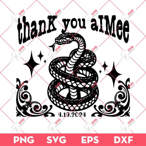 Thank You Aimee Tortured Poets Snake SVG, Taylor Swift TTPD Album SVG PNG