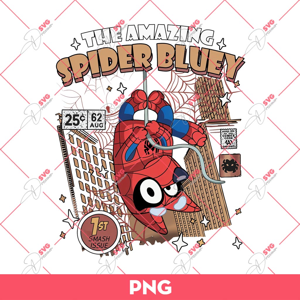 The Amazing Spider Bluey PNG, Bluey Superhero PNG