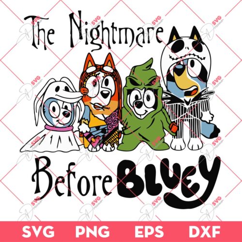 The Nightmare Before Bluey SVG PNG, Bluey Jack Skellington SVG PNG