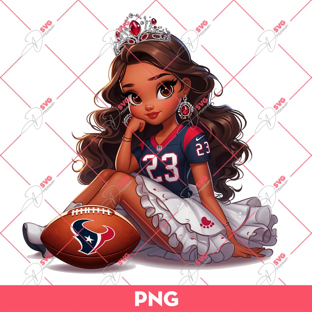 Tiana Princess Houston Texans PNG, Disney Princess NFL Football PNG