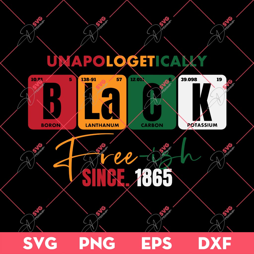 Unapologetically Black Free-ish Since 1865 SVG PNG, Juneteenth SVG PNG, Black Freedom Day SVG PNG