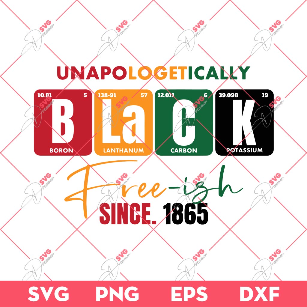 Unapologetically Black Free-ish Since 1865 SVG PNG, Juneteenth SVG PNG, Black Freedom Day SVG PNG