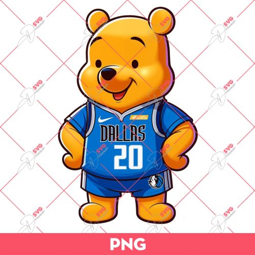 Winnie The Pooh Dallas Mavericks PNG, Winnie The Pooh NBA Basketball PNG