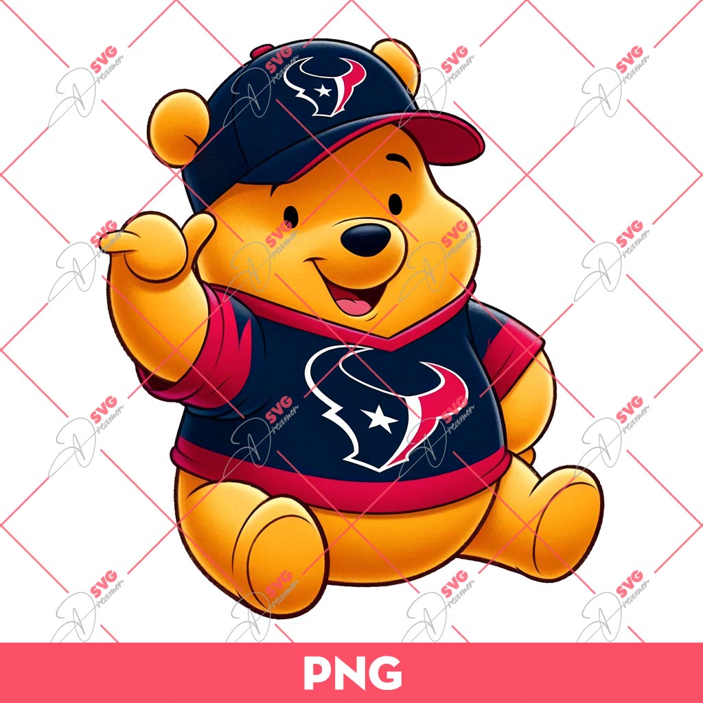 Winnie The Pooh Houston Texans PNG, Winnie The Pooh Football PNG