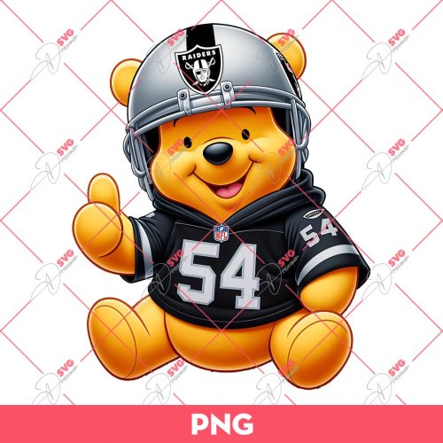 Winnie The Pooh Las Vegas Raiders PNG, Pooh Bear NFL Football PNG