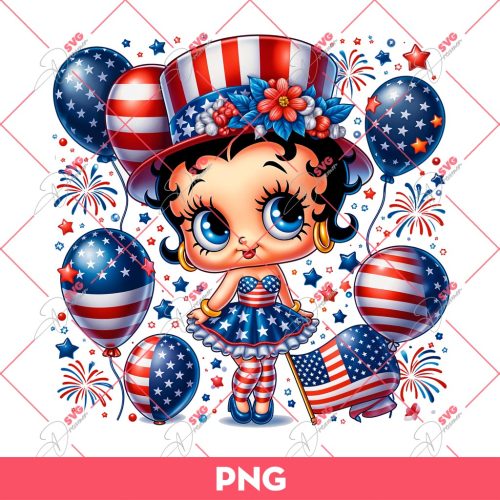 Betty Boop Celebrate Independence Day PNG, Betty Boop 04th Of July PNG