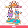 Bluey And Bingo Summer Vibes PNG, Hello Summer Bluey PNG