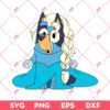 Bluey Elsa Frozen Princess SVG PNG, Bluey Princess PNG SVG DXF EPS