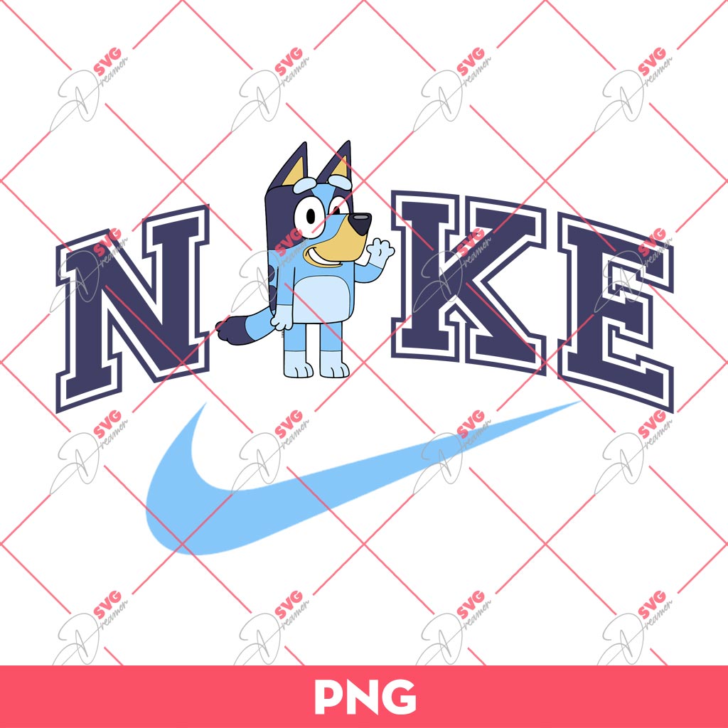 Bluey Nike Logo PNG, Nike Just Do It PNG, Bluey PNG