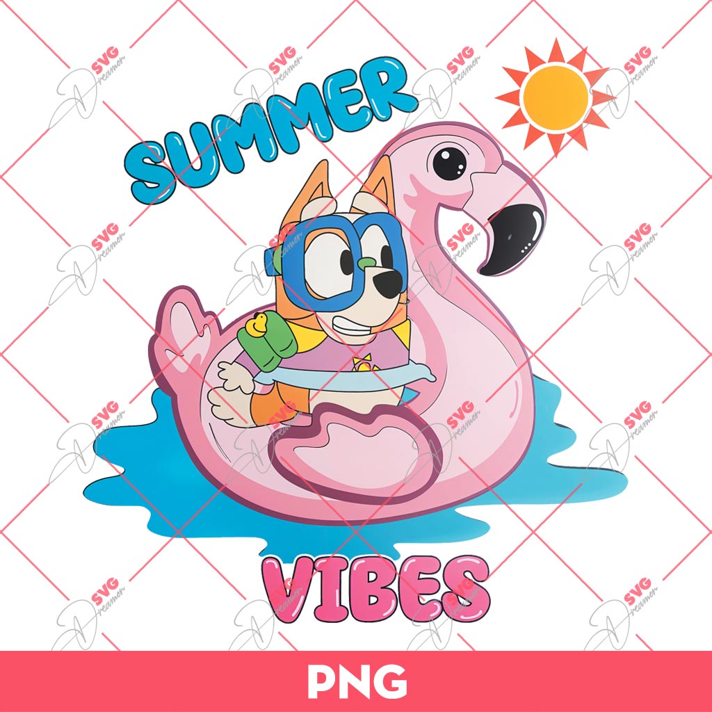 Bluey Summer Vibes PNG, Bluey Holiday PNG, Hello Summer PNG
