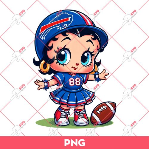 Buffalo Bills Betty Boop PNG, Cute Betty Boop NFL Football PNG