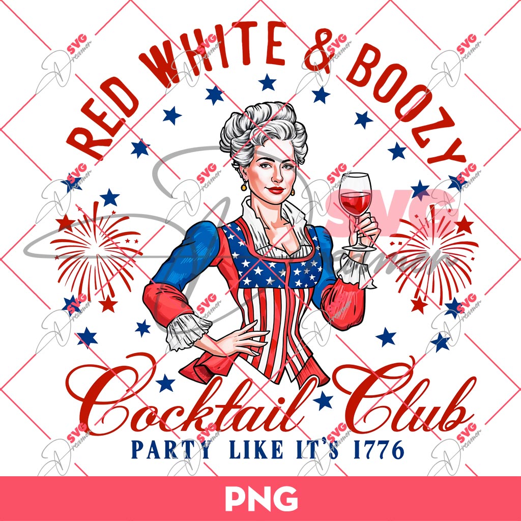Cocktail Club US PNG, Red White And Boozy Party Like Its 1776 PNG